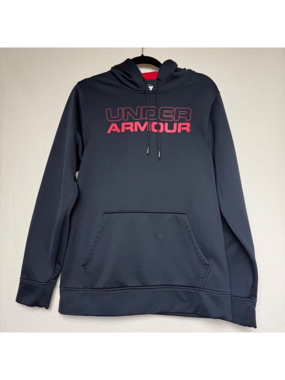 Under Armour Men's Pullover Hoodie Black & Red Sz S